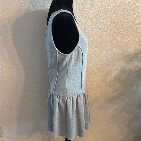 Addison Jersey Drop Waist Grey Low Back Mini Dress - Picture 4 of 9